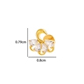 Gold swan cartilage stud earring with cubic zirconia stones, size 0.79cm by 0.8cm - 5# Style (Fan/Peacock Tail) / Gold