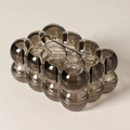 Translucent smoke gray tissue box with modern bubble texture and rectangular design - Basic Style / Smoke
