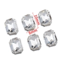 Sparkling transparent white rectangle cut glass rhinestones 10x8mm for nail art DIY - Rectangle Mahjong Shape (8*10mm)