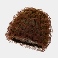 Elegante turbante de encaje marrón con pliegues brillantes dorados y diseño de ondas - Talla única / Tostado
