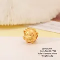Ox zodiac charm bead in sand gold finish for DIY bracelets, H-7700 4mm hole size - H-7700 (Ox)