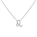 Dettaglio della collana con ciondolo zodiaco Leone argento e intarsio di zirconi - Leone d'argento