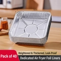 Set of 40 square aluminum foil trays for air fryer, 18cm silver non-stick baking liners - 18cm*18cm (40 Pcs)