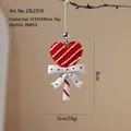 Herzförmiger rot-weißer Lutscher-Weihnachtsanhänger aus Harz mit Schleife, 8cm hoch - Stil F