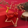 Enamel reindeer Christmas brooch in red and gold finish with dimensions 6.5cm by 8.2cm - Red Fawn (WBR311)