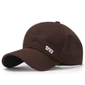 Dark brown ponytail baseball cap with side DYJ embroidery and cotton canvas fabric - Dark Brown