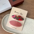 Pink velvet and floral fabric hair clips for girls set of two on brand card - Pink Hair Clips (Set of 2)