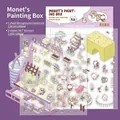 3D DIY Monet Painting Box theme stickers set with PET material in elegant purple tones - Simno 5.0 Monet Painting Box