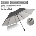 Classic black manual folding umbrella with 8-rib windproof frame for sun and rain - 8-Rib Manual Silver Glue / Black