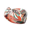 Bohemian tropical floral print knotted headband in vibrant orange and green patterns - 18# Exotic Orange Green Print