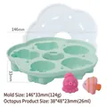 Groene siliconen zeedieren vorm met deksel voor DIY babyvoeding mousse en worst - Zeedier (DG-114) / Groen