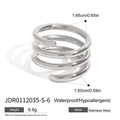 Mehrlagiger Spiralring aus Silber-Edelstahl, wasserfest und hypoallergen für Damen - US 7 / Silberspirale 3-lagig