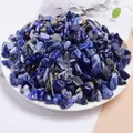Polished blue and white sodalite crystal stones in a white ceramic dish for decoration - Blue Sodalite / 7-9mm 100g