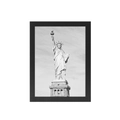 Minimalist matte black wooden picture frame with Liberty statue artwork for wall decor - Black / 3.5 X 5 Inches (8.9 X 12.7 Cm)