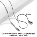 Silberne Edelstahl-Schlangenkette 0,9mm breit, 40cm Länge plus 5cm Verlängerungskette - 09 Schlangenkette-40+5cm-Stahlfarbe