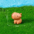 Cute brown Capybara mini resin figurine for desk decor, size 2.3cm height and 1.9cm width - Medium Capybara