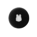 Cosmetic brush cleaning sponge with white rabbit design for quick color removal - Rabbit Style Sponge Core