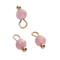 Ciondoli in pietra naturale rosa sfaccettata 4mm con asola dorata per gioielli fai-da-te - Tormalina Rosa (4mm, 5 Pezzi/Confezione)