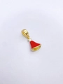 18k gold plated copper charm with red and white enamel dress design for DIY bracelets - C (Pendant Only) / Red Dress