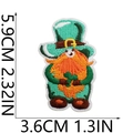 Detail view of Irish Leprechaun embroidered patch with precise height and width measurements - No.12/Bearded Leprechaun