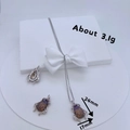 Dettaglio del ciondolo scarabeo con zirconi incastonati e misure di 24 mm x 17 mm - #7 (Ciondolo Singolo - Scarabeo)