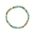 Handmade beaded bracelet with turquoise, red, and white beads with gold accents - Red Aventurine Bracelet (SL-148DY01-3)