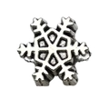 Silver snowflake alloy charm bead with vintage texture for DIY jewelry bracelets - 1pc Christmas Snowflake Bead (Large)