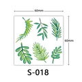 Green leaves temporary tattoo sticker S-018 in 60x60mm size for botanical skin art - Green Leaves Combination Style (S-018)