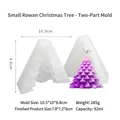 Small pine tree silicone candle mold with finished purple Christmas tree display - Small Podocarpus-Clamshell / White Semi-Transparent
