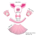Pink plush pig costume set including headband, nose, bowtie, gloves, tail, and tutu skirt - Pink Pig Ears 4-Piece Set + Gloves + Star Tutu Skirt