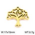 Golden 17x15mm tree of life pendant with heart shaped leaves for DIY jewelry making - Gold Heart Leaf Tree Style (KLJ7794-Z)