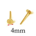 100 pièces de clous d'oreilles dorés 4mm en acier inoxydable pour création de bijoux - Clous 4mm/100pcs / Or