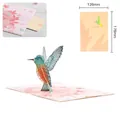 3D hummingbird greeting card with maple leaves and pink base including internal card slot - Maple Leaf Bird / 126*178mm