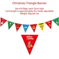 Christmas triangular banner set with 8 multicolor flags and 3m rope for holiday decor - Cartoon Triangle Flag