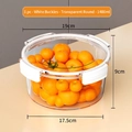 Récipient alimentaire rond de 1400ml transparent avec couvercle hermétique blanc - Rond/Très grand/1300ml / Blanc