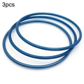 Three-piece set of minimalist blue 304 stainless steel bangles with smooth metal finish - Blue [3 Rings]