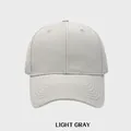 Casquette de baseball classique en coton gris clair avec structure à six panneaux et visière - Régulier (56-60cm) / Gris clair