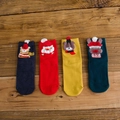 Calcetines navideños de algodón con adornos 3D festivos de renos y osos polares - Talla única / Mezcla de osos amarillos