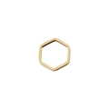 Détail d'un pendentif boucle d'oreille hexagonal en acier inoxydable doré poli miroir 15mm - 15mm / Or