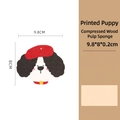 Cute puppy shaped printed wood pulp sponge kitchen cleaning cloth sized 9.8x8x0.2cm - Printed Dog