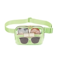 Transparent light green nylon belt bag with mesh detail and adjustable crossbody strap - Fluorescent Green