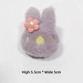 Spilla a forma di coniglio viola in peluche con fiore e perla, 5,5cm x 5cm - Originale (Senza Spilla) / Viola