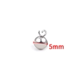 5mm silver solid round bead pendant in stainless steel for DIY jewelry making - Steel Color 5mm Polished Bead with Open Ring