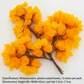 Artificial yellow banyan leaf branches with 48 glued leaves for decor, 68x63cm size - Yellow Glue-coated Birch Leaf