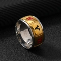 Anello punk in acciaio inossidabile bicolore con numeri romani in oro e argento - US 10 / Stile Numeri Romani