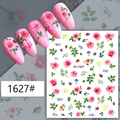 Autocollants nail art à fleurs roses et motifs roses rouges pour manucures élégantes - 1627#-Rose Rose