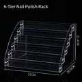 6-tier transparent acrylic nail polish display rack standing 31cm wide with tiered shelves - 6 Layers Length 31cm