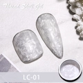 LC-01 white pearlescent thread shell nail gel with fine silver glitter and shell texture - Pearl White (LC-01)