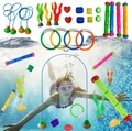 34-piece diving toy set with rings, sticks and torpedoes for swimming pool fun - 21-Piece Set (With Scene Display)