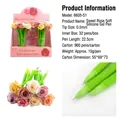 0.5mm black ink rose flower gel pen with green soft silicone stem in various colors - Small Sweet Rose-Black Ink